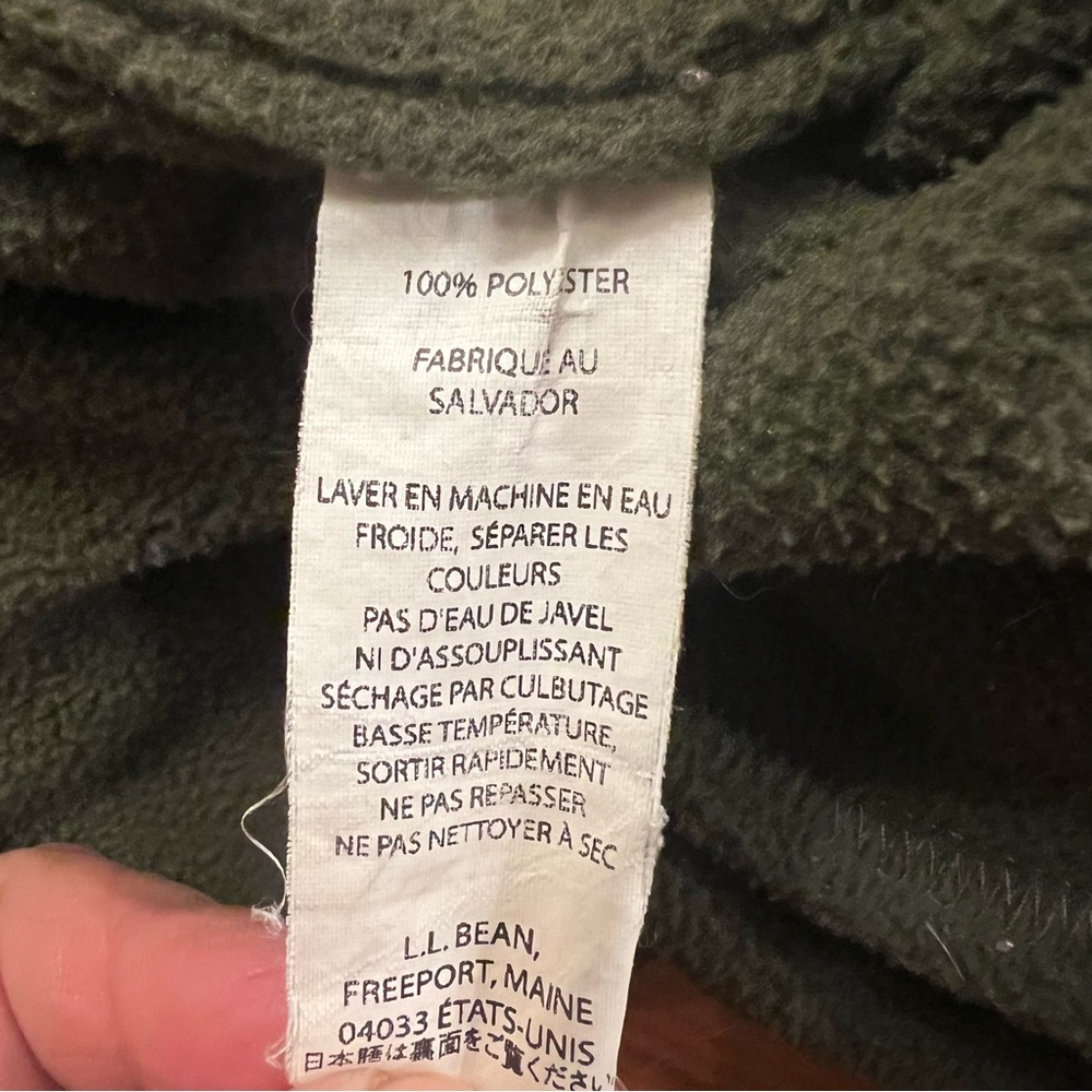L.L. Bean Vintage Men’s Button Up Fleece Overshirt Army Green XL Tall - Picture 6 of 15